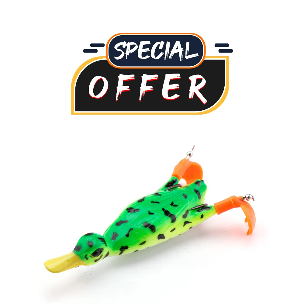 GOBASS Special Offer Limited 110mm 22g Topwater Bass Flipper Ducking Soft Silicone Fishing Lures