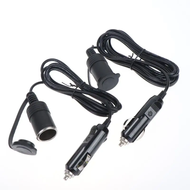 【CMO】Car Plug Extension Cord 3-5m, Car Plug Male To Female Socket Cable Heavy Duty Power Charger Adapter With LED 15A Fuse
