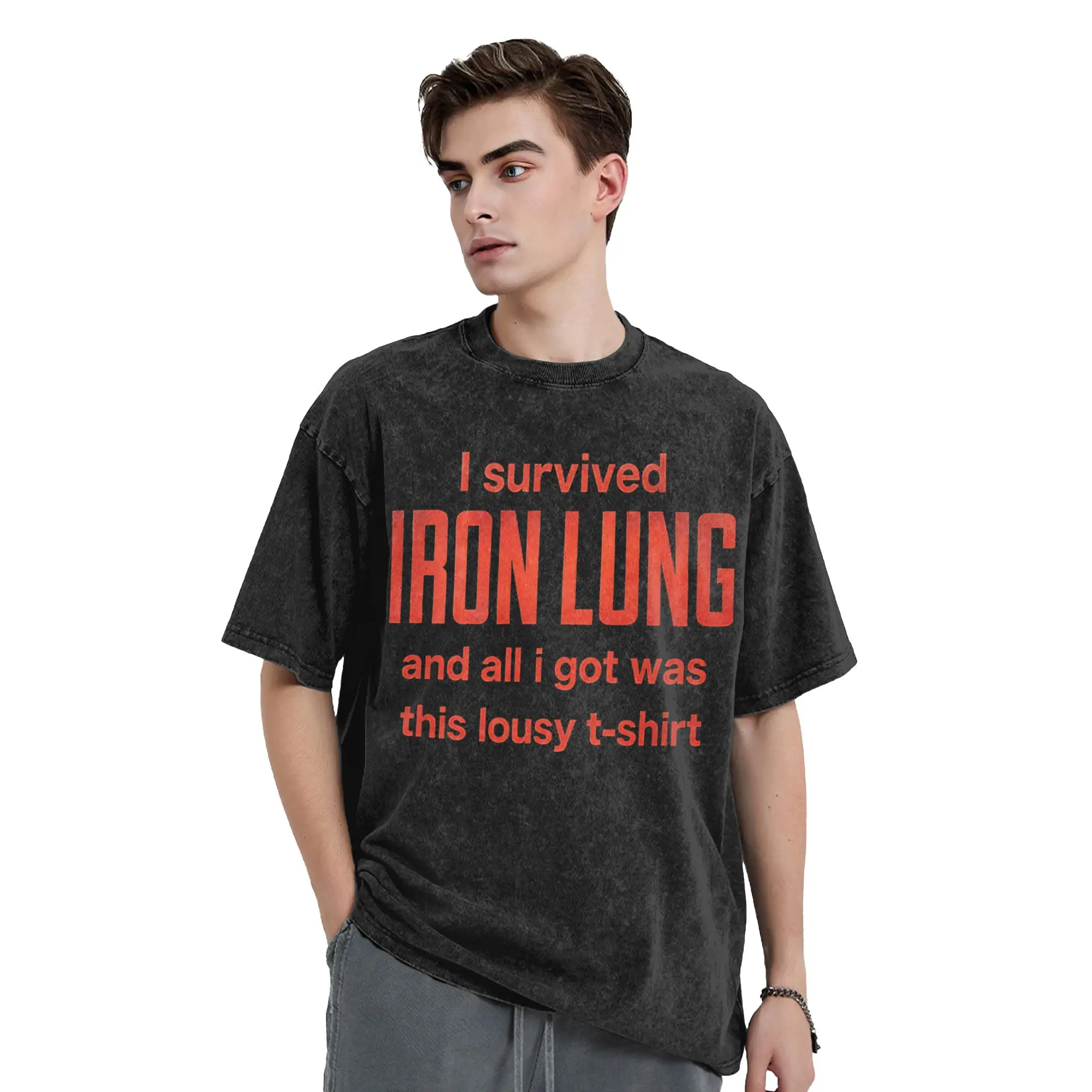 Iron Lung Markiplier Movie 2026  Washed T Shirts Streetwear Hip Hop Novelty T-Shirts  Tee Shirt Men Women Streetwear