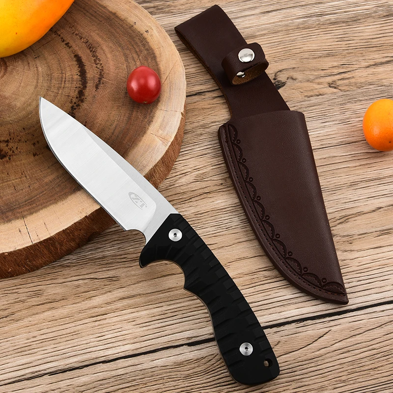 One-piece steel small straight knife camping outdoor fishing hiking portable EDC pocket knife