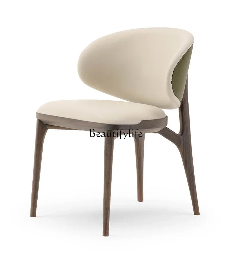 

XX39Italian Light Luxury Genuine Leather Simple Modern Nordic Solid Wood Chair Designer Office Chair