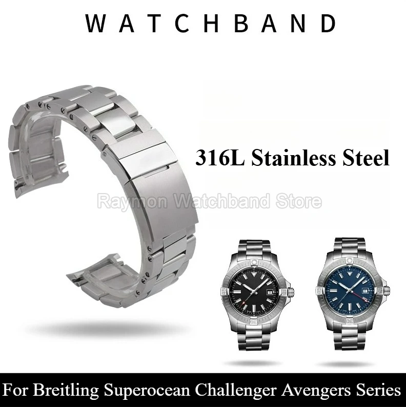 cinturino-per-orologio-in-acciaio-inossidabile-ipoallergenico-ad-alta-resistenza-resistente-alla-corrosione-argento-per-breitling-superocean-challenger-avengers