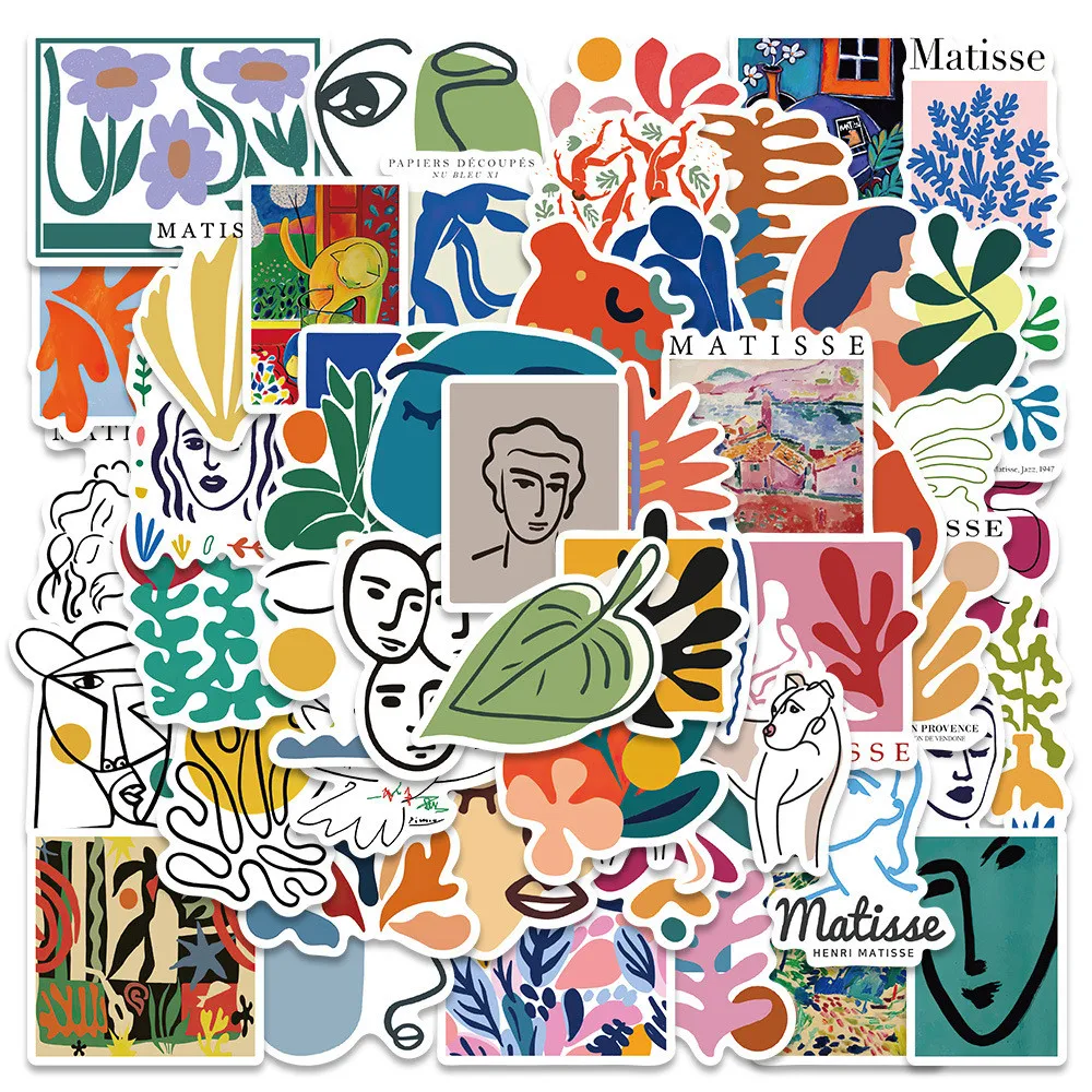 

50 шт. наклейки в стиле Matisse — водонепроницаемый декор для ноутбуков, ноутбуков и чехлов для телефонов BulingBulingStickers Store