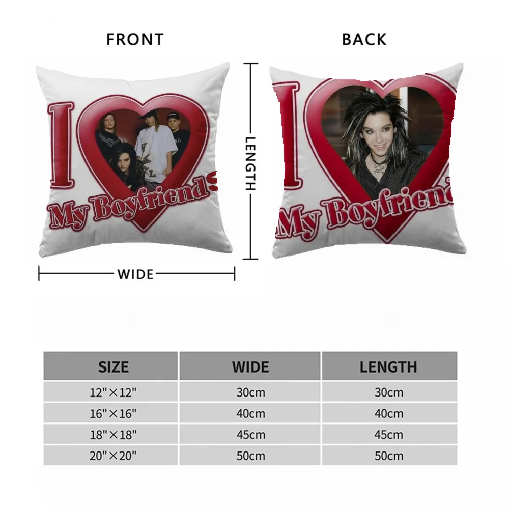 Rock-Tokio Hotel Decorative Pillow Cover Luxury Throw Pillows Room Decor Sitting Cushion Pillowcases Cushions Covers 45*45 Cases