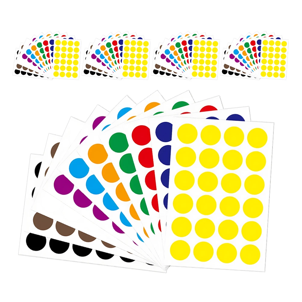 

50 Sheets Colorful Dot Stickers Round Classification Labels Adhesive Coding Stickers For Home Storage School Office Organization