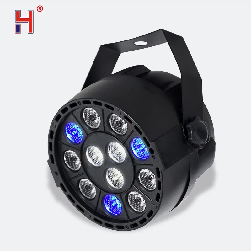 HongYi Led Flat Par Light 12x3W RGBW Sound Activated Dj Light Dmx Uplight For Disco Party Led Dance Floor