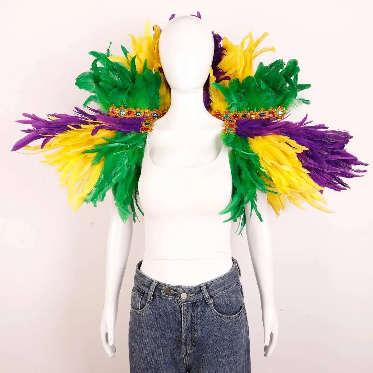 Shawl role play female scarf feather shawl Halloween carnival costume catwalk show dance vest scarf cloak party