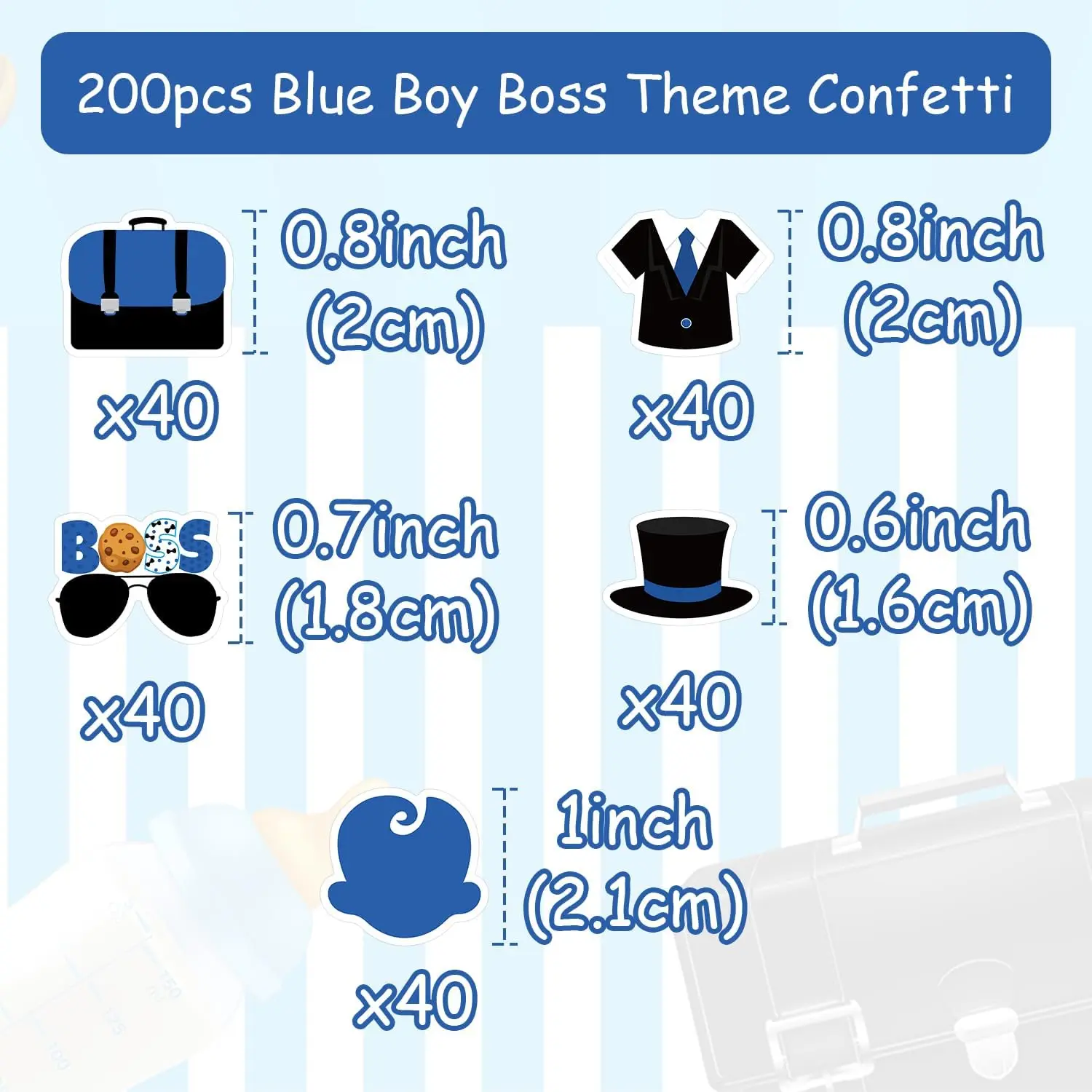 200 pz Baby Boss Coriandoli per Ragazzi Nero Blu Tavolo Coriandoli Boss A Tema Carta Dispersioni Gender Reveal Baby Shower Decorazioni Da Tavola