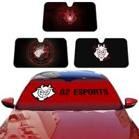 G-G2 E-Rsports Team Sunshade Windscreen 3D Film Plaid Gift Novelty Car Front Window Visor 70x130cm Sun Visor Solar Protect