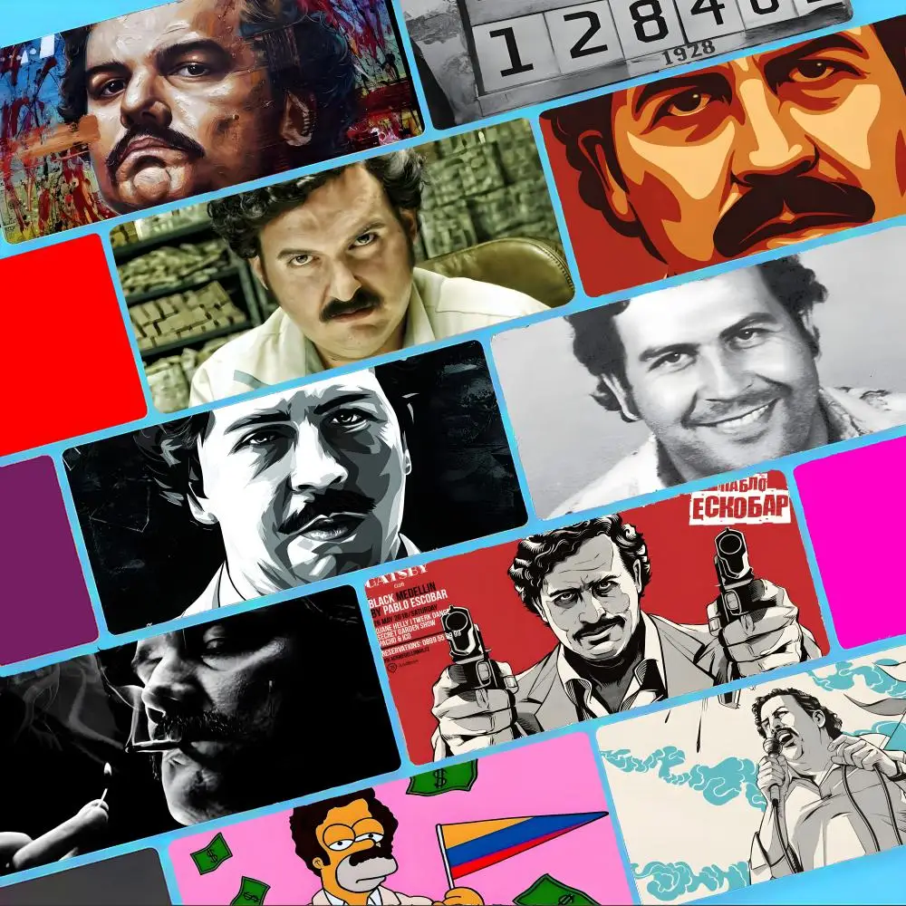 

P-Pablo Escobar Character Legend Retro Vintage Art Mouse Pad Non-Slip Large Desk Mat Thick Stitched Edge Gaming Mousepad