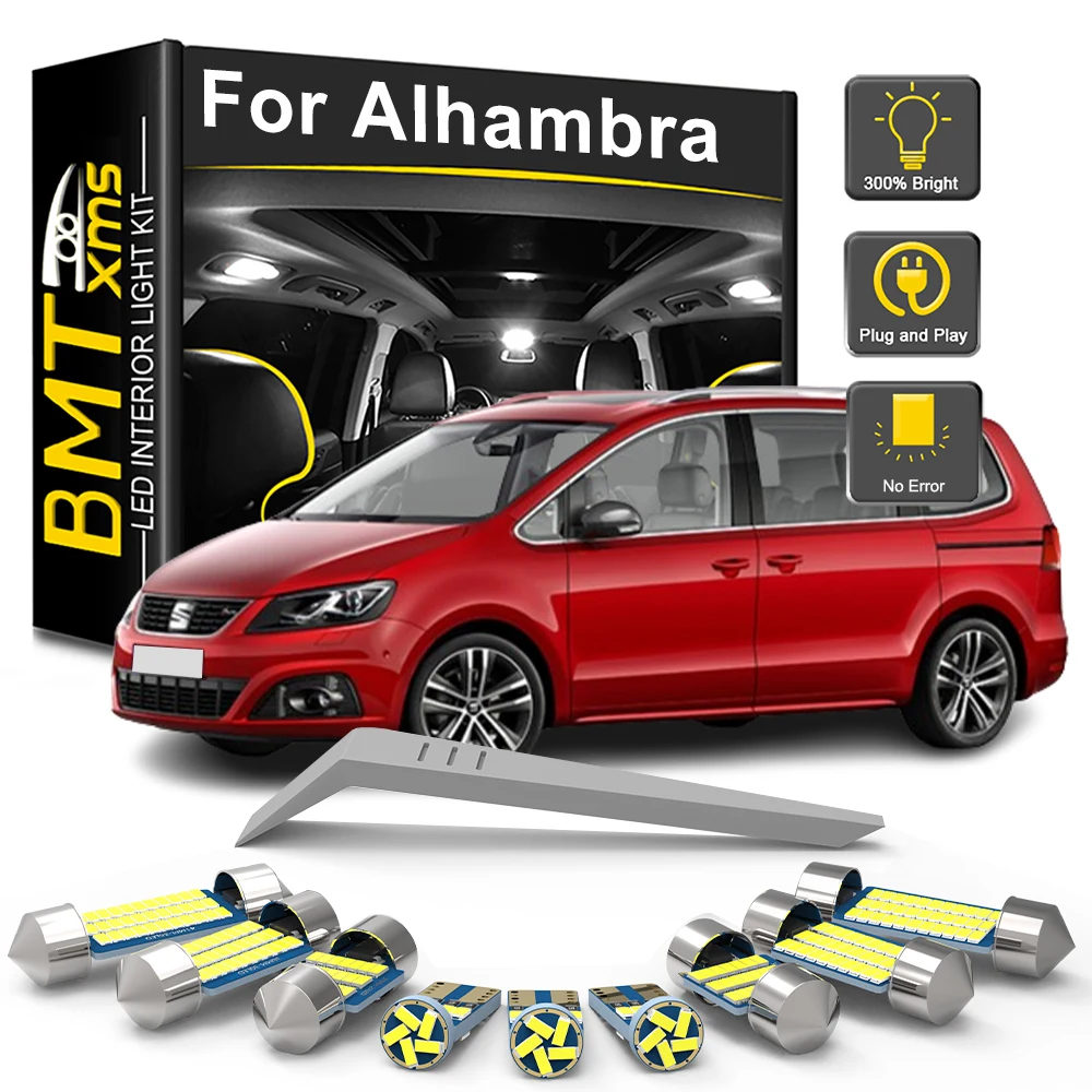 

BMTxms For Seat Alhambra MK1 MK2 7V8 7V9 710 711 1996-2013 2014 2015 2016 2017 2018 LED Interior Light Bulb Kit Car Accessories