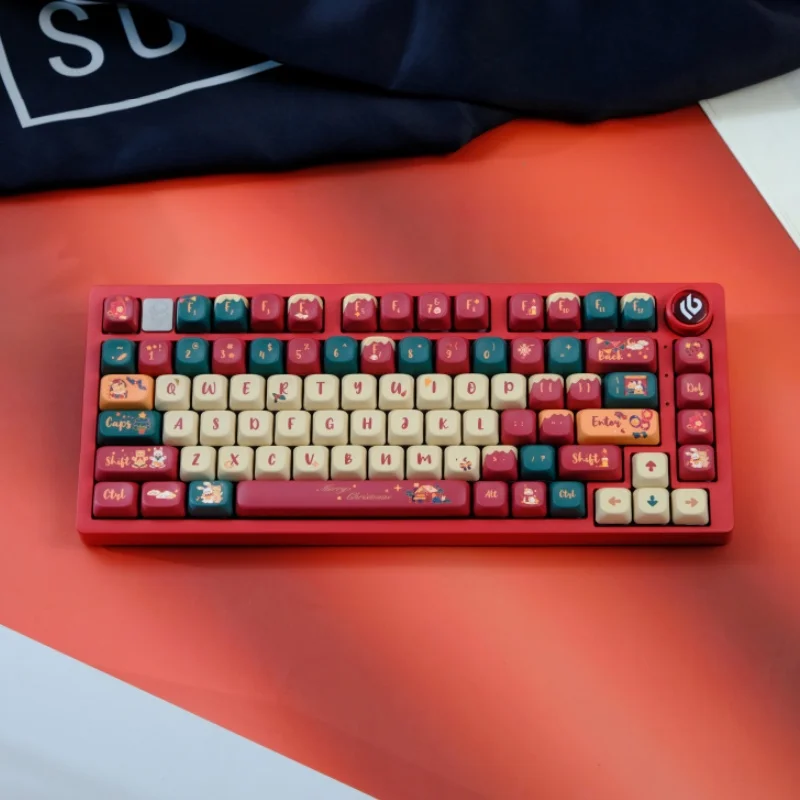 Kelinci Beruang rumah Natal 150 kunci MOA profil GMK PBT Keycap untuk Keyboard mekanik pewarna sublimasi Keycap game kustom