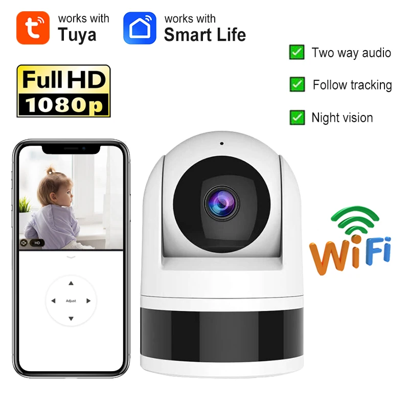

Tuya Smart WiFi Camera 1080P HD Indoor Security Camera Elderly And Children Monitor Night Vision Supports Two-way Voice Intercom