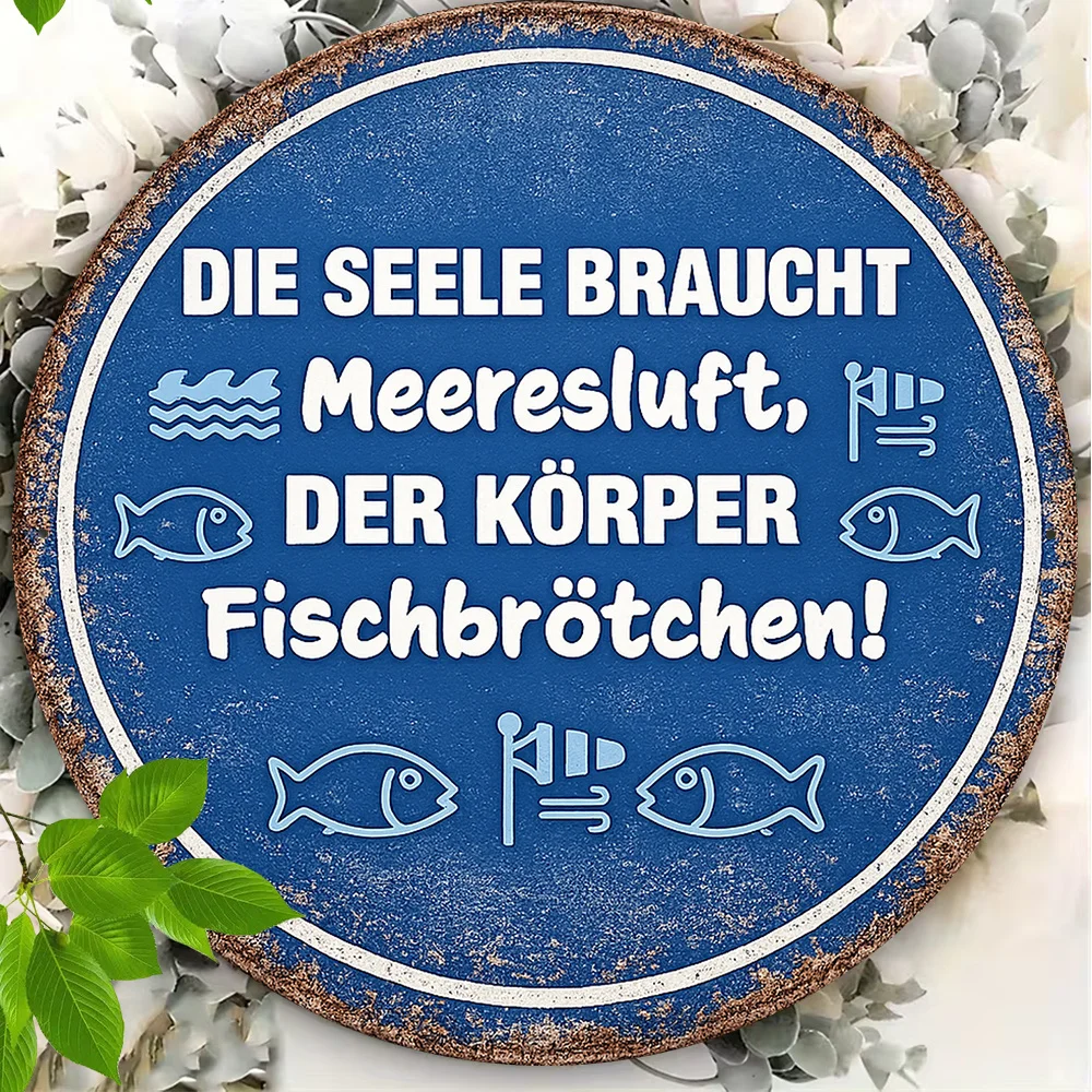 2D Flat - 1pc 8*8In/20X20Cm 2D Flat Round Sign, Retro Plaque about 