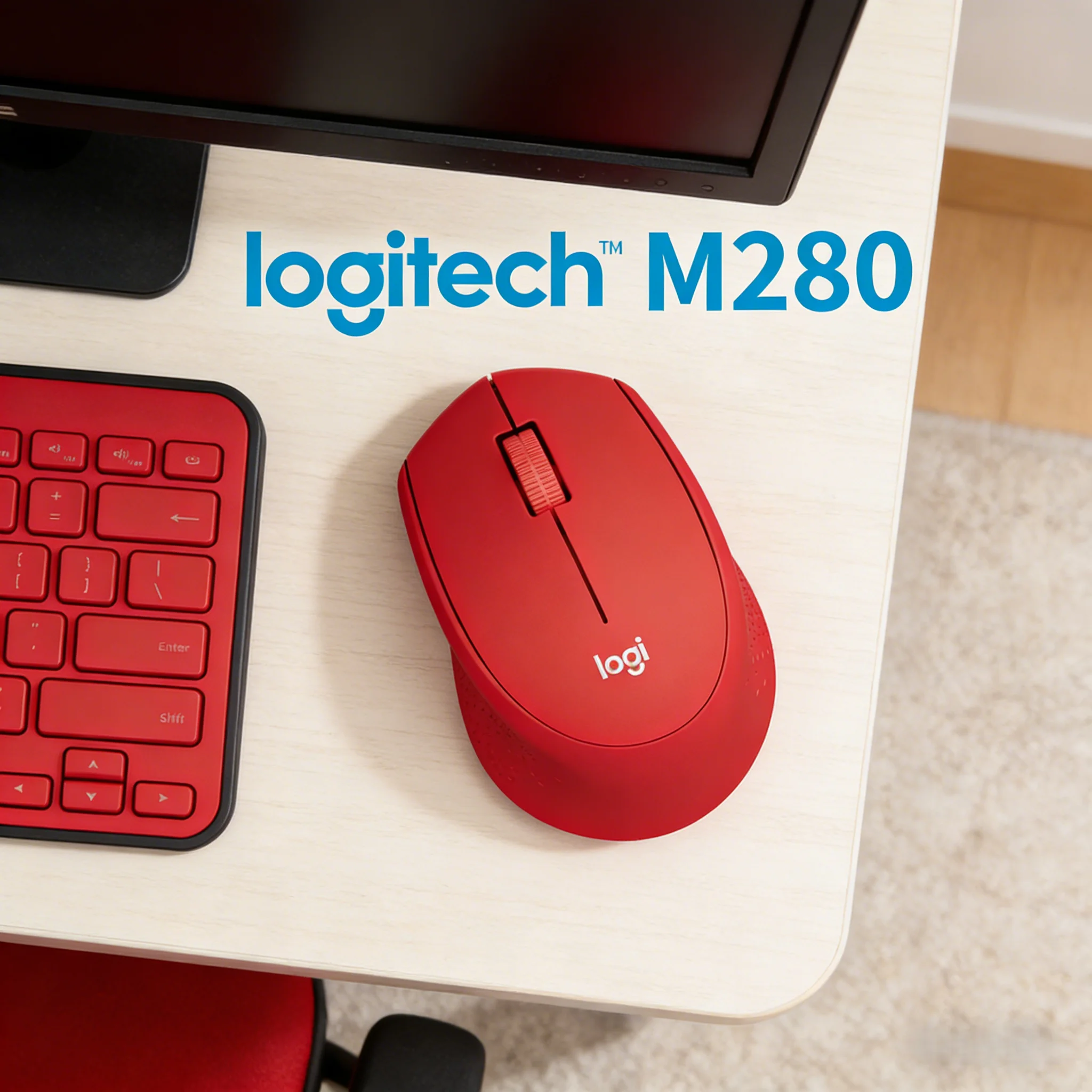 

Logitech M280 Wireless Mouse Ergonomic Right-Hand Design 24-Month Battery 1000 DPI for PC Laptop Office Home Use