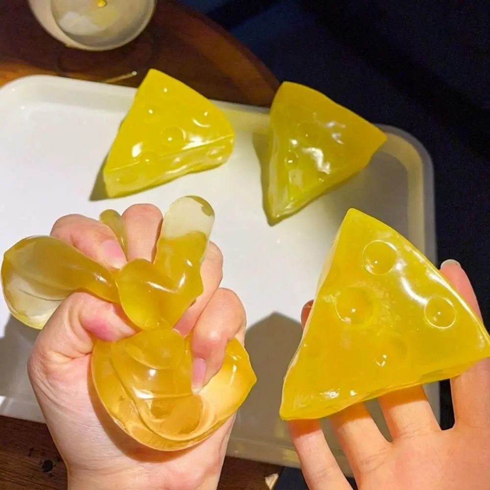 Super Soft Maltose Cheese Squeezable Triangular Shape Slow Rebound Stress Relief Sensory Shapeable Reusable Decompression Ball