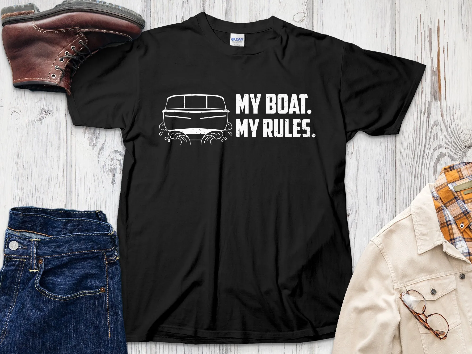 Boat T Shirt Motorboats Harbor Ship Idea License