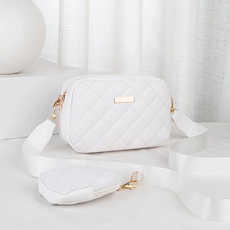 Damenmode Lingge geste ppte Single Shoulder Slant Cross Mutter Tasche Handy tasche Brieftasche – Detail 3