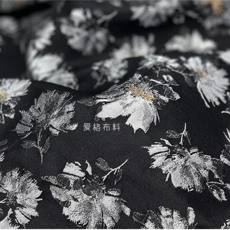 Relief Flower Jacquard Fabric for Dress Coat Clothing Fashion Designer Diy Sewing Material Cloth Handmade Wholesale