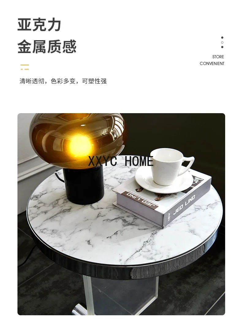 Italian Light Luxury Coffee Table Side Table Acrylic Sofa Creative