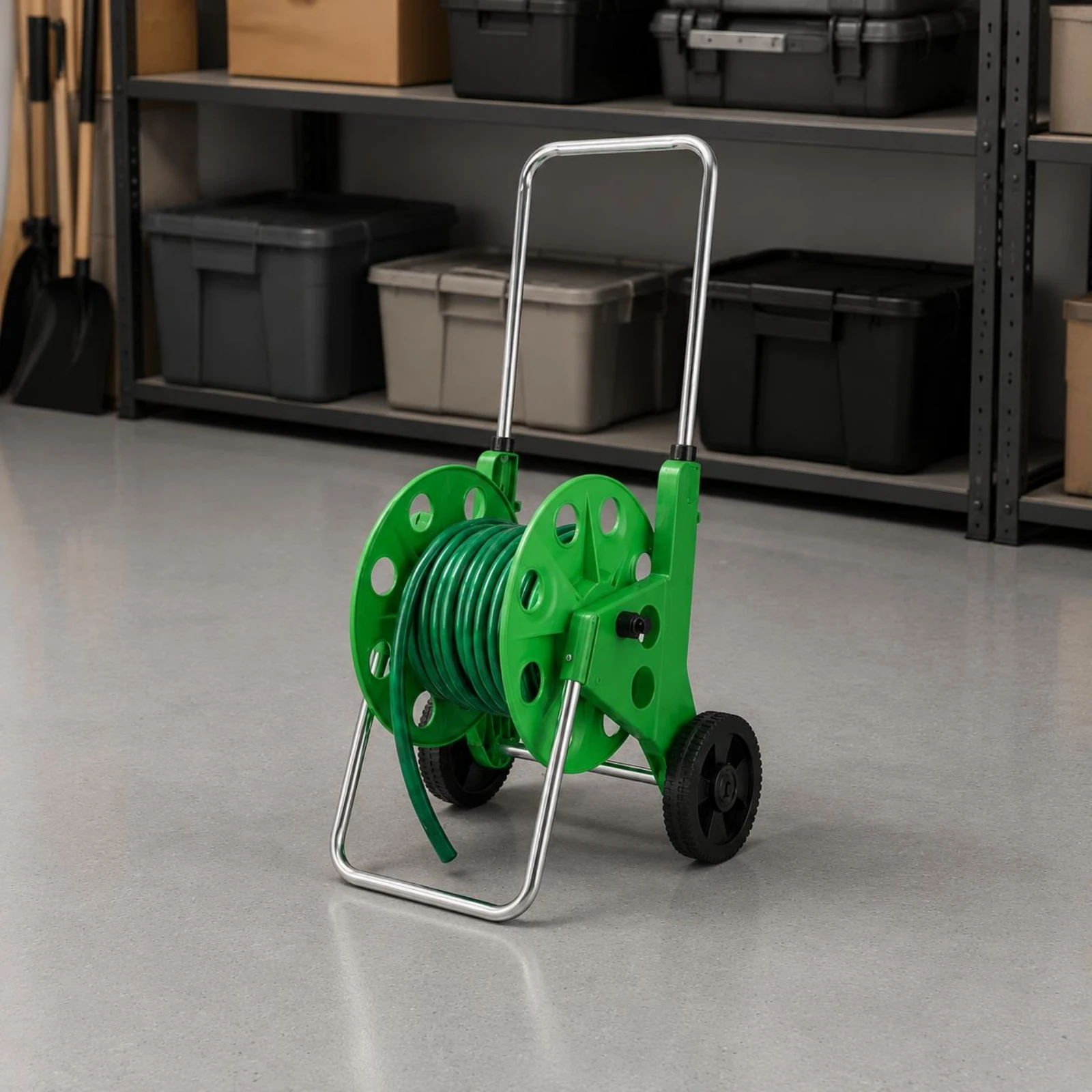 Garden Hose Reel Wagon Easy to Use Water Hose Reel Wagon Space Saving Large Capacity for Yard