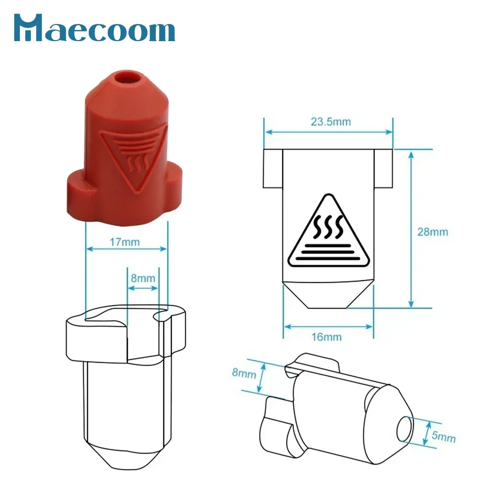 1/5/10ocs Silicone Socks For Creality 3D Printer K1/K1 Max Ceramic Heating Block Kit K1 Hotend Heat Insulation Case Cove