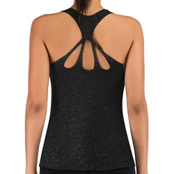 1PC Women Cross Back Sleeveless Yoga Vest Fitness Sport Tank Top Athletic Sport Singlet Quick Dry Workout Running Yoga Shirt