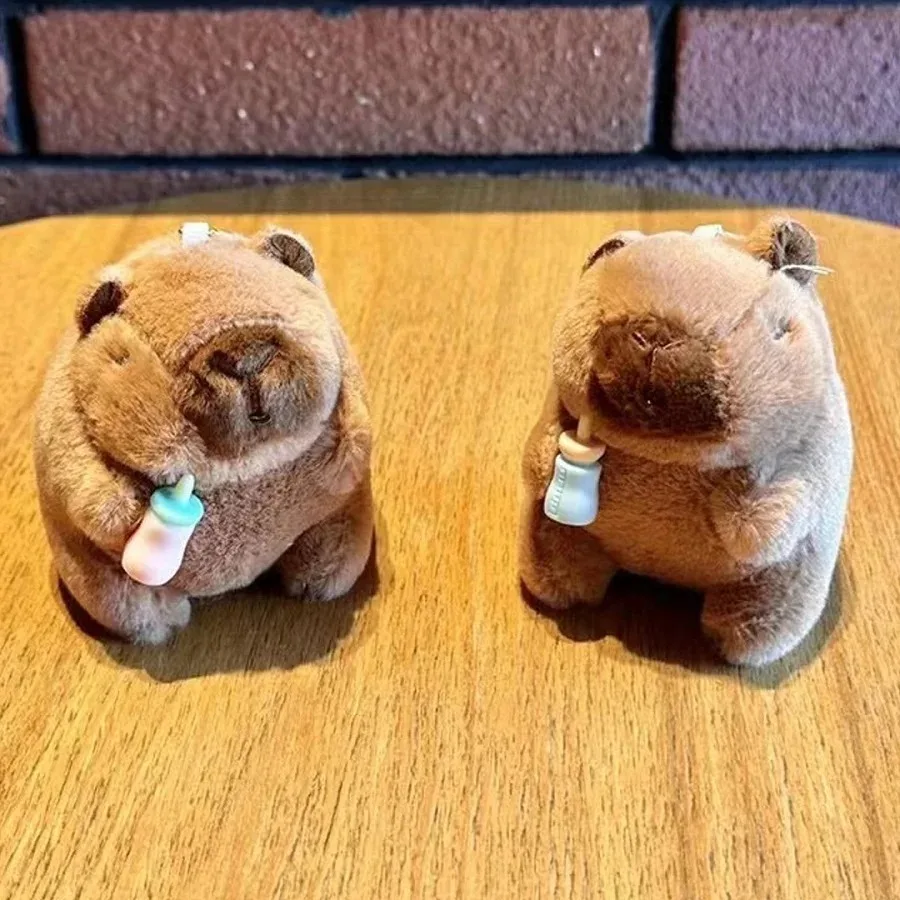 10cm Capybara Plush Keychain Simulation Capibara Anime Fluffty Toy Kawaii Plushie Cute Doll Animals Soft Plush Gift Kid Toy