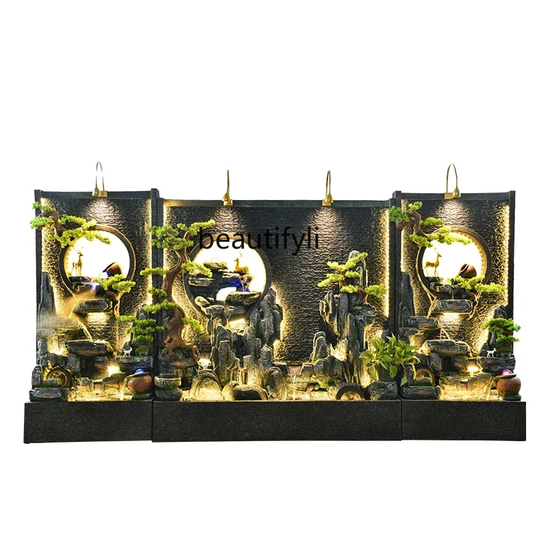 

S Искусственная гора и фонтан, прихожая, офисная перегородка, двор, пруд для рыбы, ландшафтный дизайн, занавеска для воды, настенный орнамент