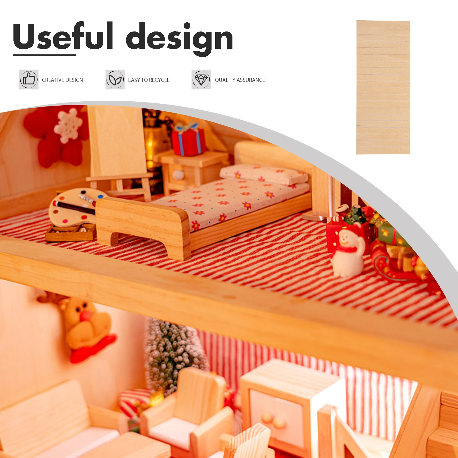 

Plywood Mini Skirting Board Tiny Wall Decor Miniature House Adornment Stylish Home Mini House Skirting Board Miniature Ornament