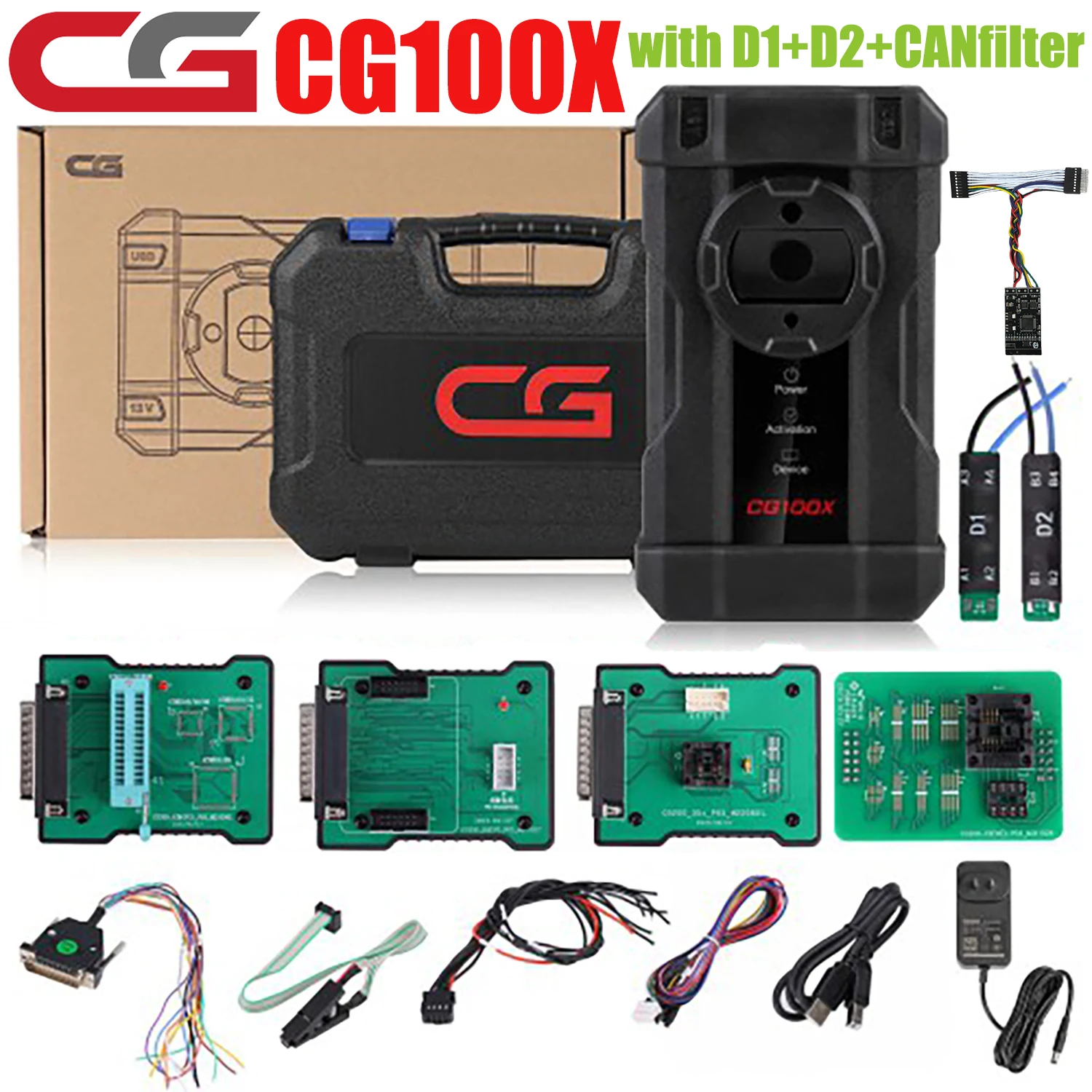

CGDI CG100X Smart Key Programmer Tool with Airbag Reset Cluster Carlibration and BCM Chip Reading Functions supports MQB