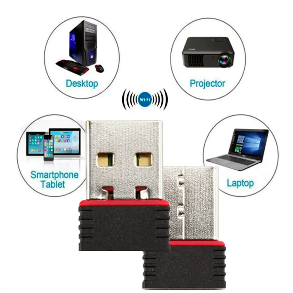 Grwibeou 150Mbps Mini adaptador WiFi USB 802.11n Dongle inalámbrico para PC portátil Windows 7/8/10 Plug & Play USB de Internet de alta velocidad