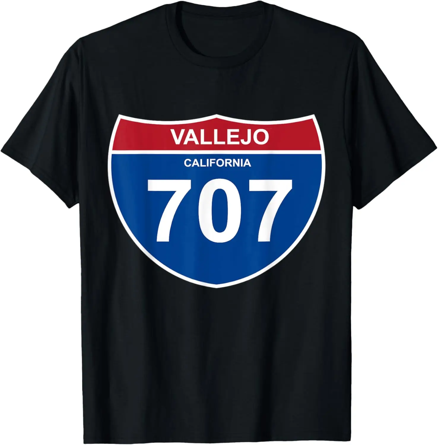 

California 707 Area Code Vallejo interstate T-Shirt Tee