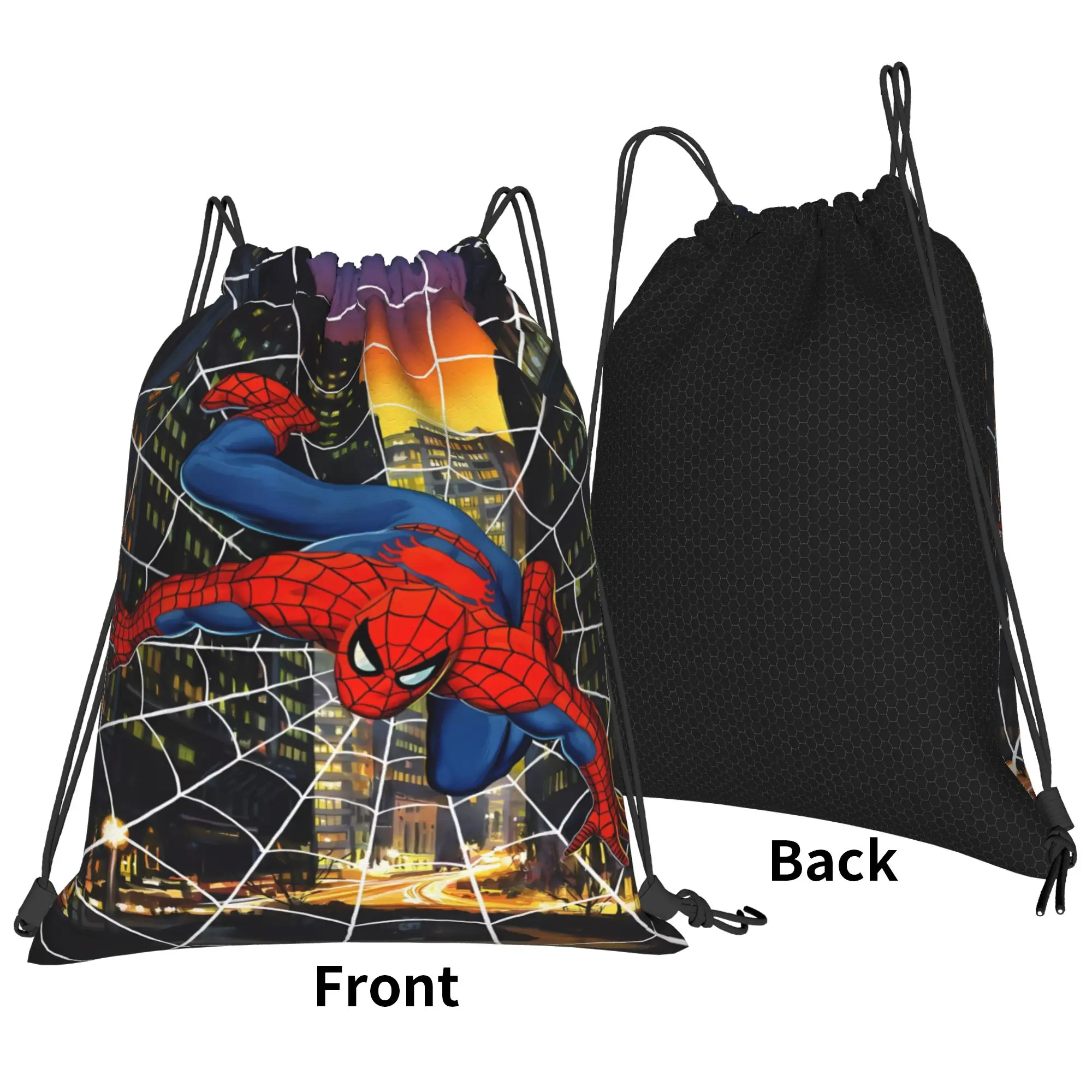 Drawstring Bag S-Spiders Heroes Backpack  Foldable Foldable Outdoor Beach Sackpack String Bags For Men
