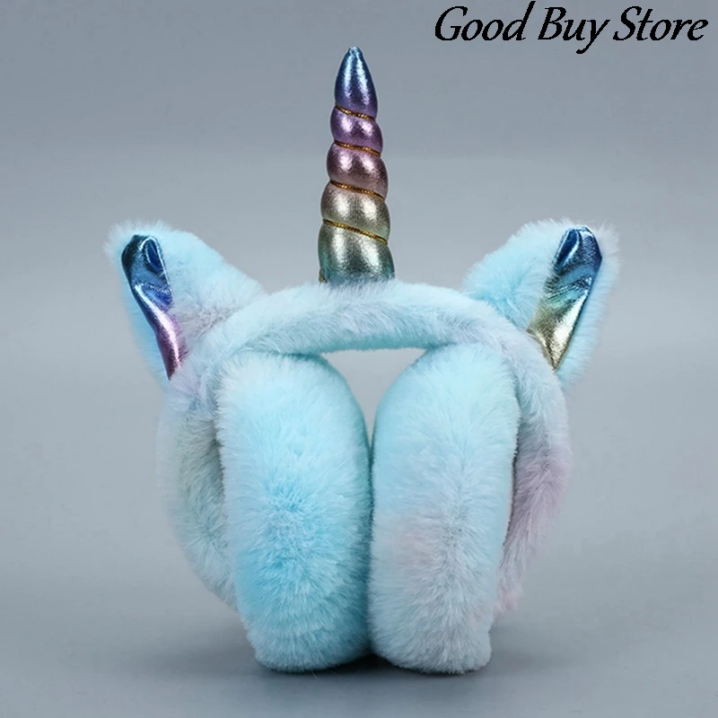 Unicorn Plush Earmuffs Children Winter Soft Fur Ear Cover Kids Keep Warm Skiing Cycling Earflaps Girls Princess Earmuff Caps