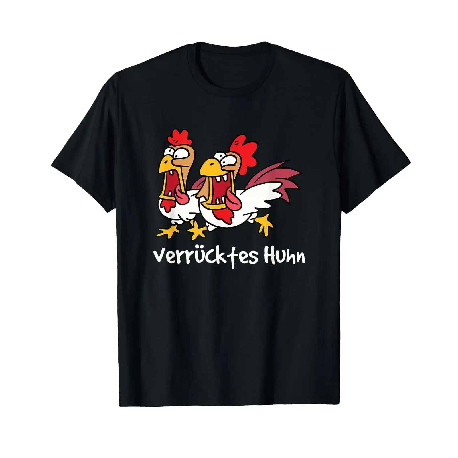 Crazy Chicken Fun T Shirt vintage Washed Comfortable Breathable Versatile designer clothes homme graphic streetwear