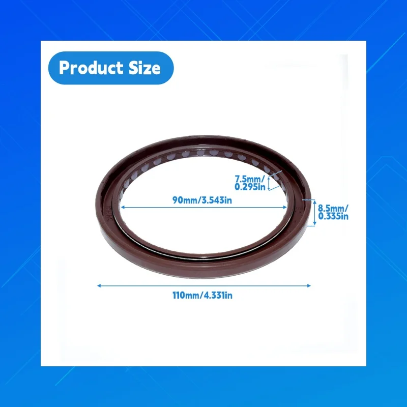 

OEM:R900029082.Размер: 90x110x7,5/8,5 мм. DMHUI высококачественное сальник гидравлического двигателя FKM, подходит для Rexroth R902601823, 667447.