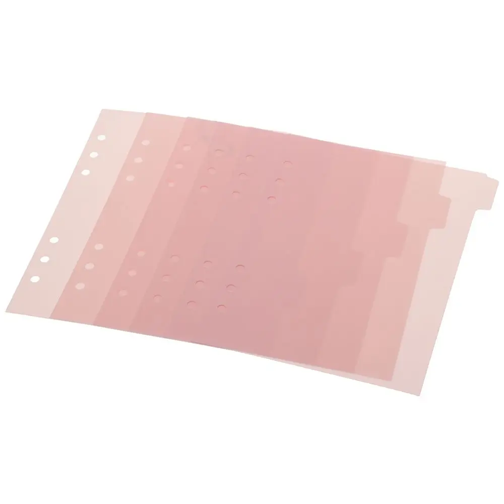 6 PCS Indexing Cards 6 PCS Binder Divider A5 6 Ring Index Page Tabs Pink Plastic Binder Index Dividers Home
