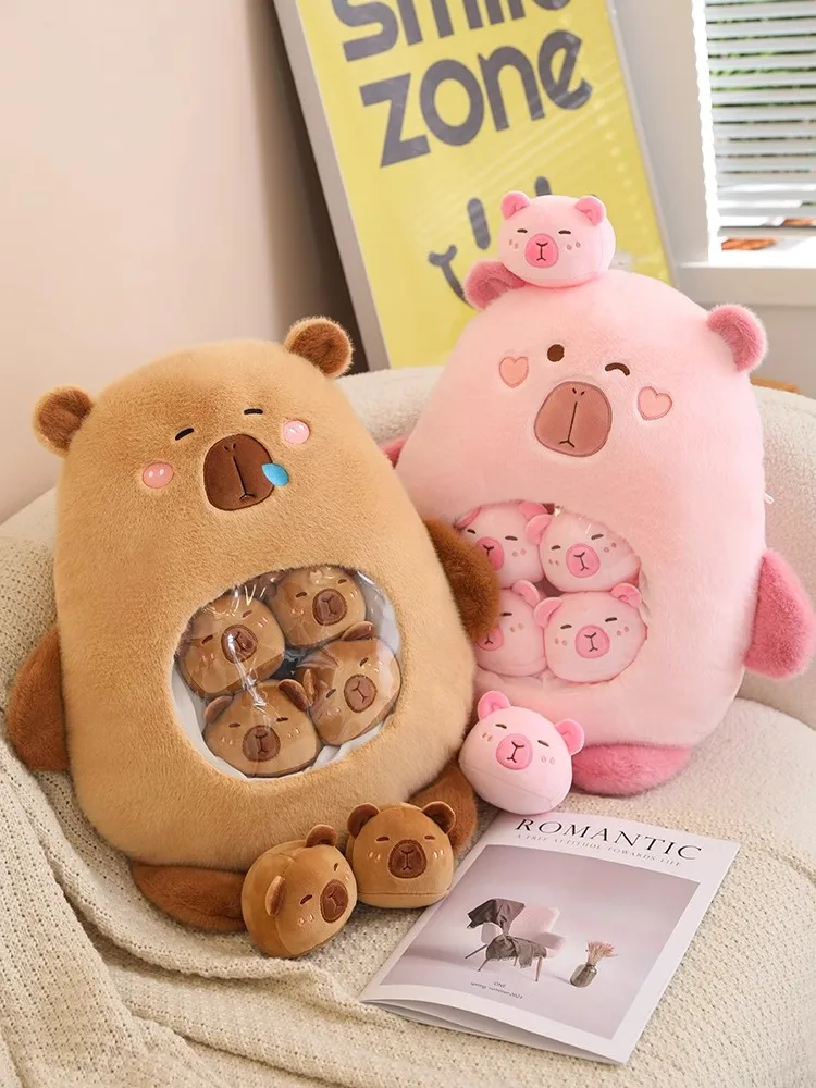 Cute capybara snack throw pillow doll plush doll girl birthday gift