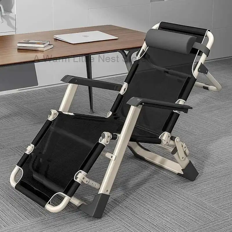 

Office Lunch Break Portable Folding Camping Chair Beach with Headrest Lightweight Tourist Fishing Chair Outdoor Furniture Chaise