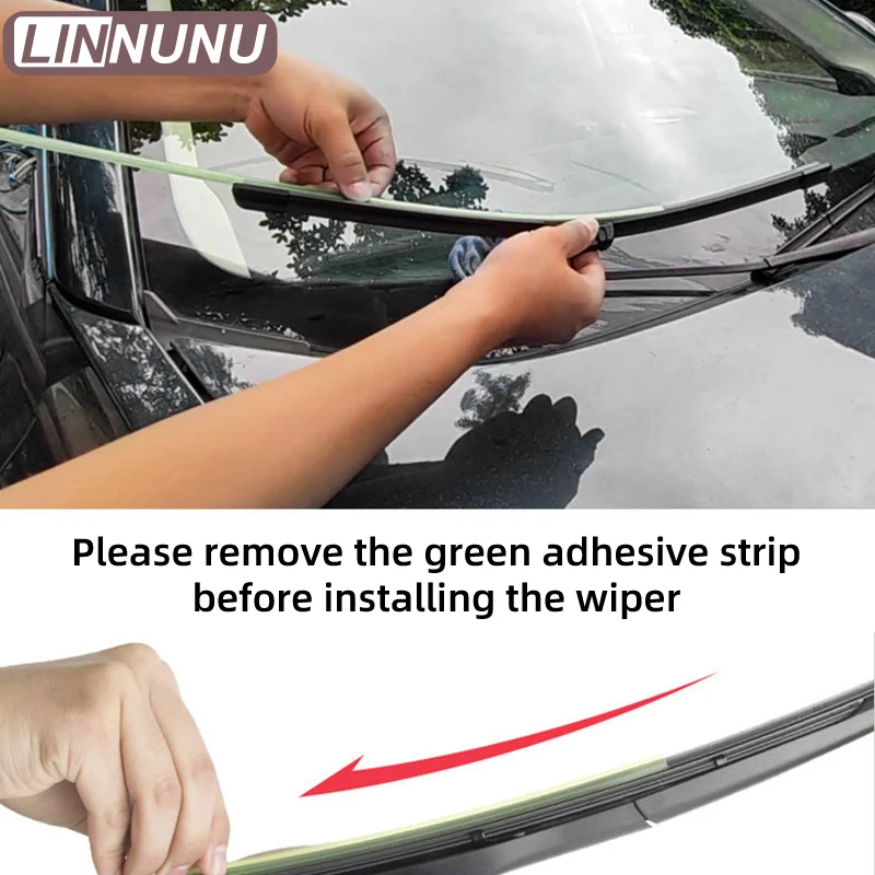 LINNUNU Car Windshield Wiper blades Soft Rubber Frameless Bracketless Auto wipers Blade Fit for Geely Atlas II Starray Boyue L