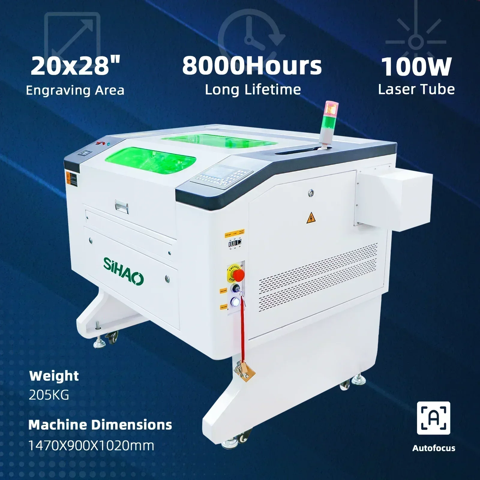 VEVOR Laser Engraver macchina per incisione Laser con refrigeratore di raffreddamento integrato 100W 700x500mm strumenti per stampante spia di sicurezza
