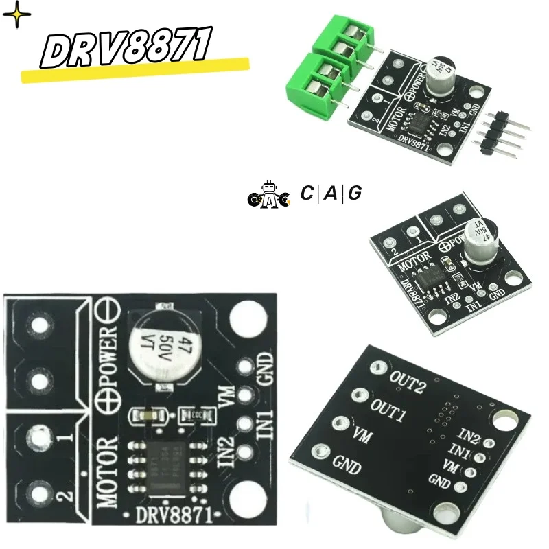 Drv 8871 H-Bridge Brushed Dc Motor Driver Breakout Board Voor Arduino Pwm Control 3.6a Max Interne Stroom Zin 6.5V Tot 45V