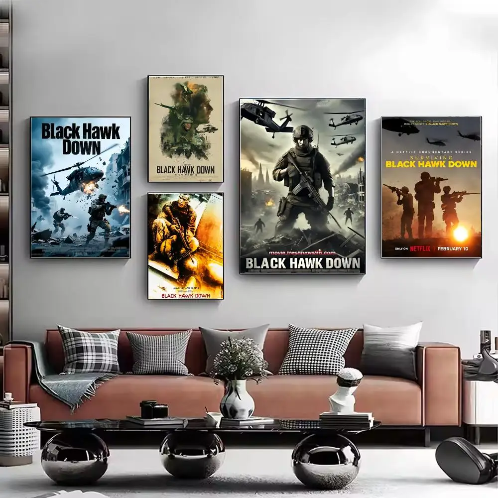 Movie War B-Black Hawk D-Down Poster Stylish Wall Art for Living Room Bedroom Study Home Decor Gift