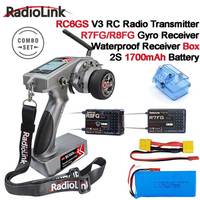 Radiolink RC6GS V3 2.4G 7 Channel RC Radio Transmitter with R7FG/R8FG Receiver Gyro Telemetry Remote Controller for RC Car Boat