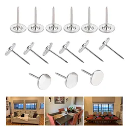 DRELD 100/50/10pcs Antique Iron Flat Head Nails Decorative Tacks Stud Wood Box Case Furniture Nails Pushpin 11*17mm Silver Pins