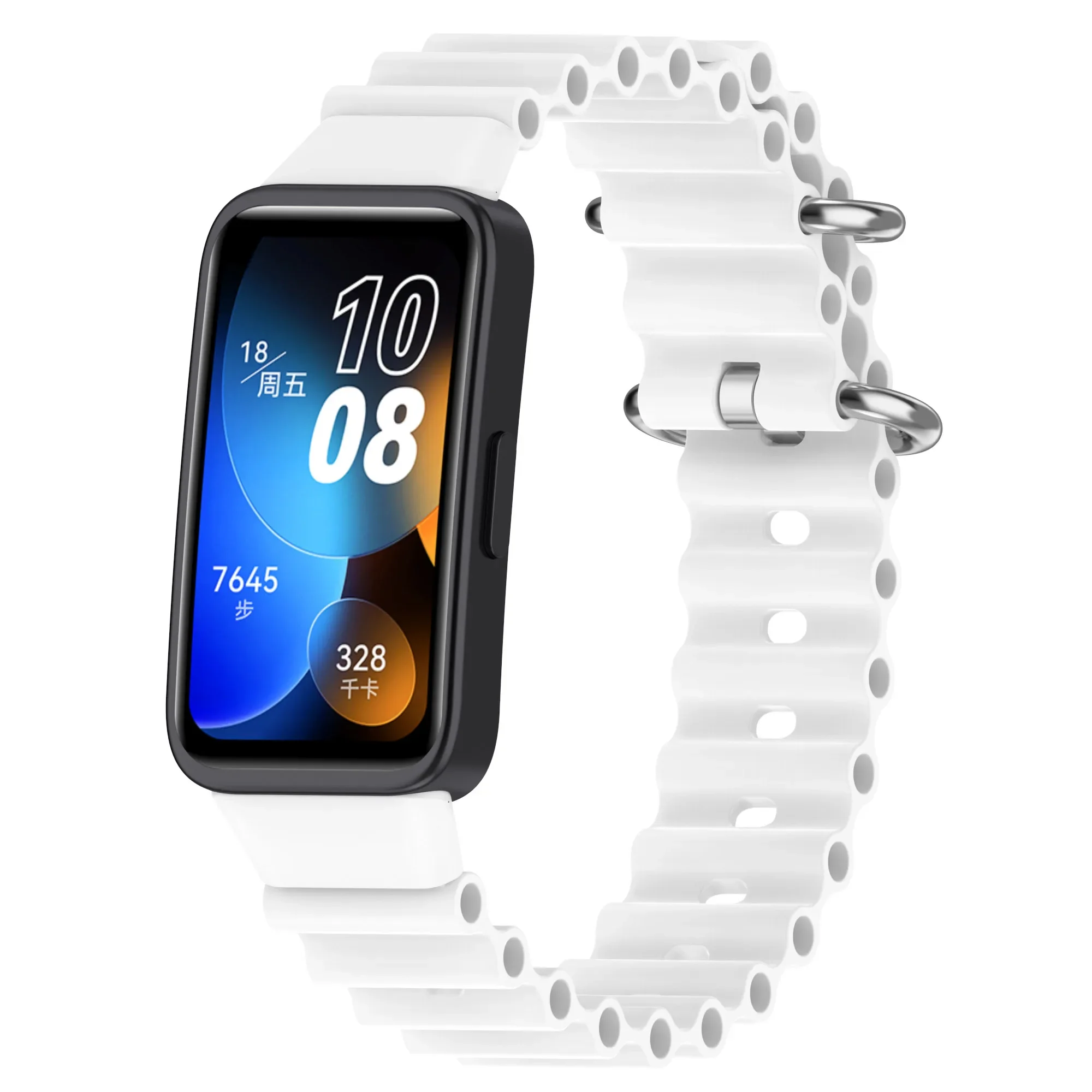 Correa de silicona suave para Huawei Band 10 9, pulsera ajustable cómoda y transpirable con doble hebilla para Huawei Band 8, reemplazable