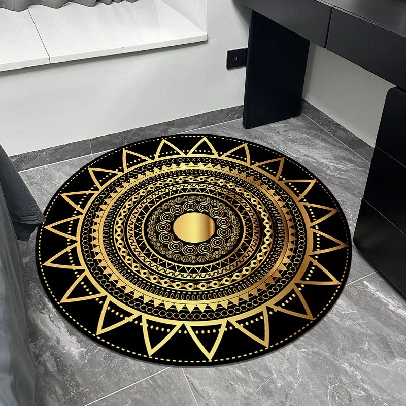 Luxury Style Round Carpet Living Room Home Decor Bedroom Round Rug Large Area Cloakroom Washable Non-slip Floor Mat Customizable