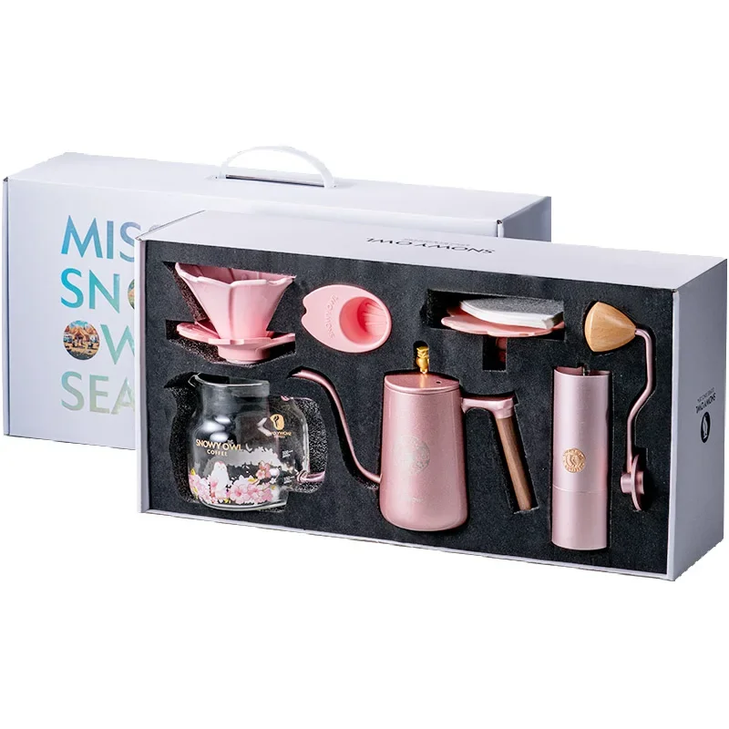 

Hand brewed coffee set, gift box, filter cup, hand brewed coffee pot set, hand crank bean grinder, coffee utensils set