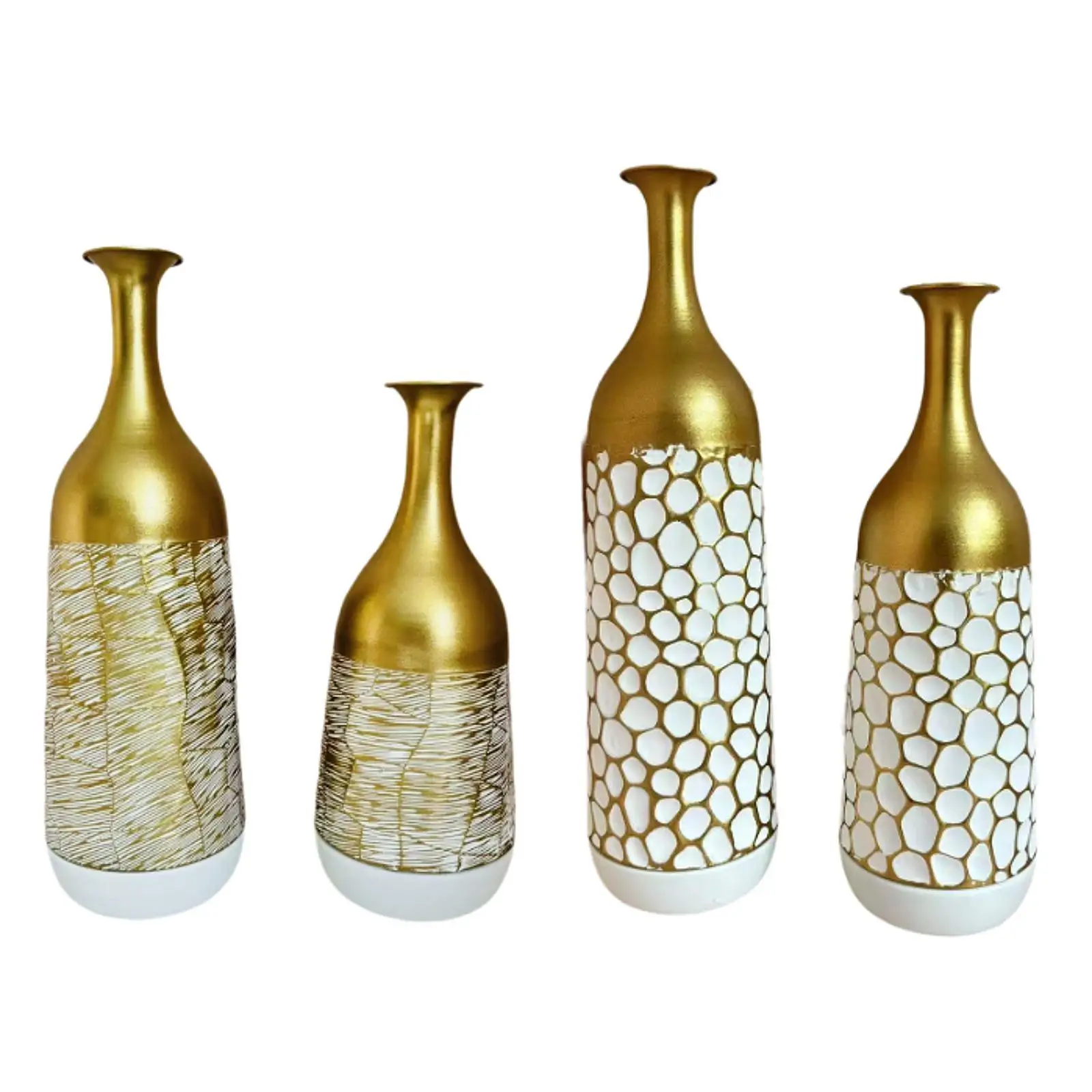 2 Pieces Chic Gold Vase Elegant Home Centerpiece Vase Metal Flower Vase for Dried Flowers Table Centerpiece Ground Decor